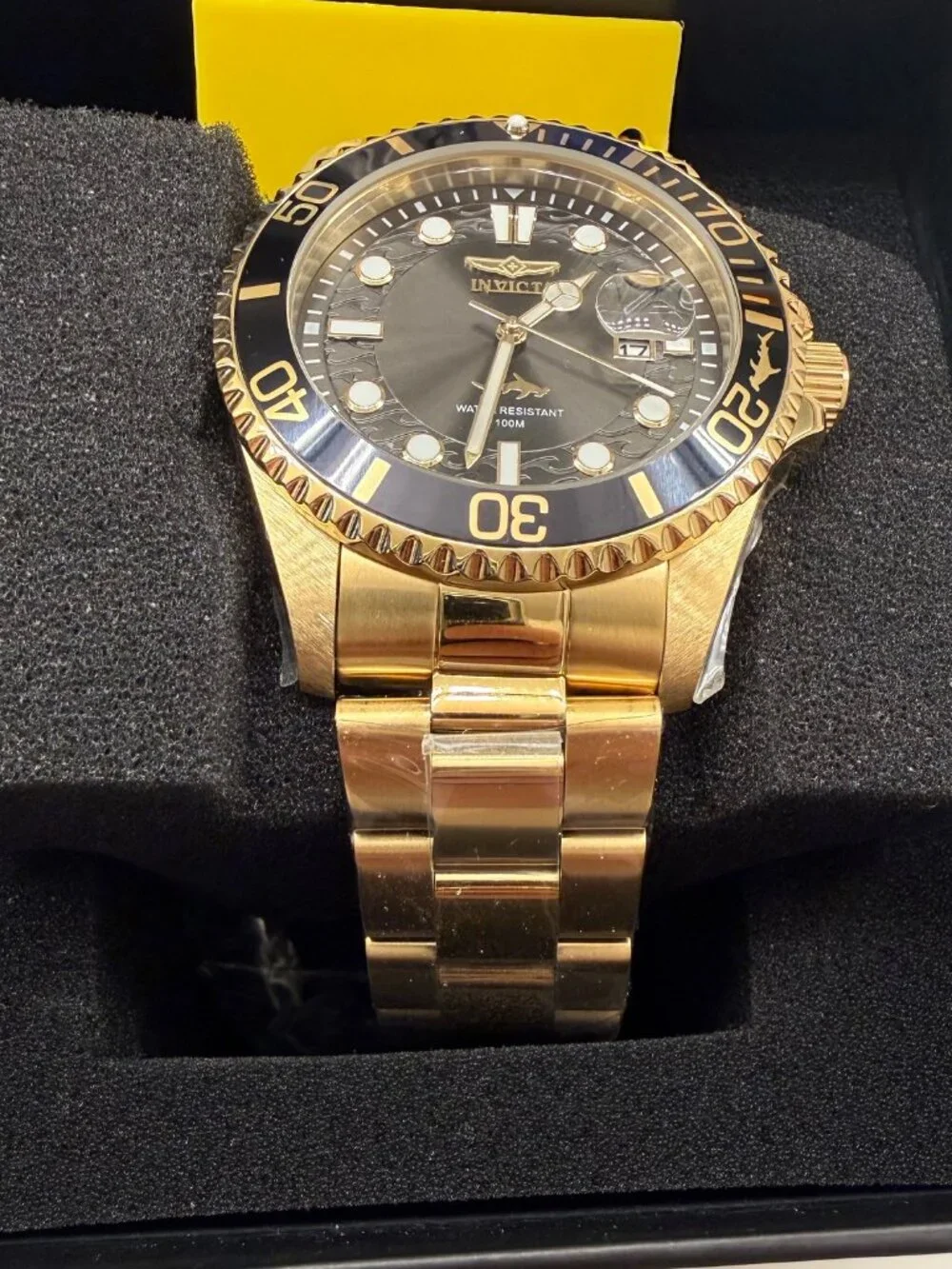 $249 Invicta Pro Diver Currentwave Mens Quartz 43mm Steel Gold Watch (30026) NIB